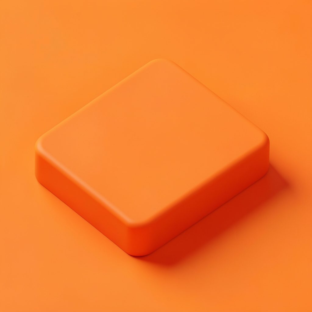 Isometric 3D render of a translucent phone and floating video tiles in blush pink, cream, and warm orange light, with a calm, editorial atmosphere.